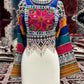 Afghan Top, Upper Body Afghan Women Handmade Dress with White Handmade Chirma #2118