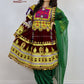 Afghan New Desgin Dark Red Velvet Gand E Afghani Yellow Chirma Afghan Women Dress #2093