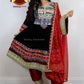 Afghan New Design Black Velvet Gand E Afghani White/Yellow Chirma Afghan Women Dress #2090