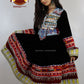 Afghan New Design Black Velvet Gand E Afghani White/Yellow Chirma Afghan Women Dress #2090