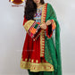 Afghan New Design Red Velvet Gand E Afghani Yellow Chirma Afghan Women Dress #2091