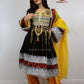 Afghani Kuchi Velvet Gand E Afghani With White Chirma Afghani Women Dress #2111