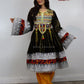 Afghani Kuchi Velvet Gand E Afghani With White Chirma Afghani Women Dress #2111