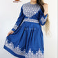 Afghani Hazaragi Dress with White Gull Duzi and Cotton Material #2053