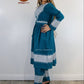 Afghani Hazaragi Dress with White Gull Duzi and Cotton Material #2052