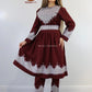 Afghani Hazaragi Dress with White Gull Duzi and Cotton Material #2054