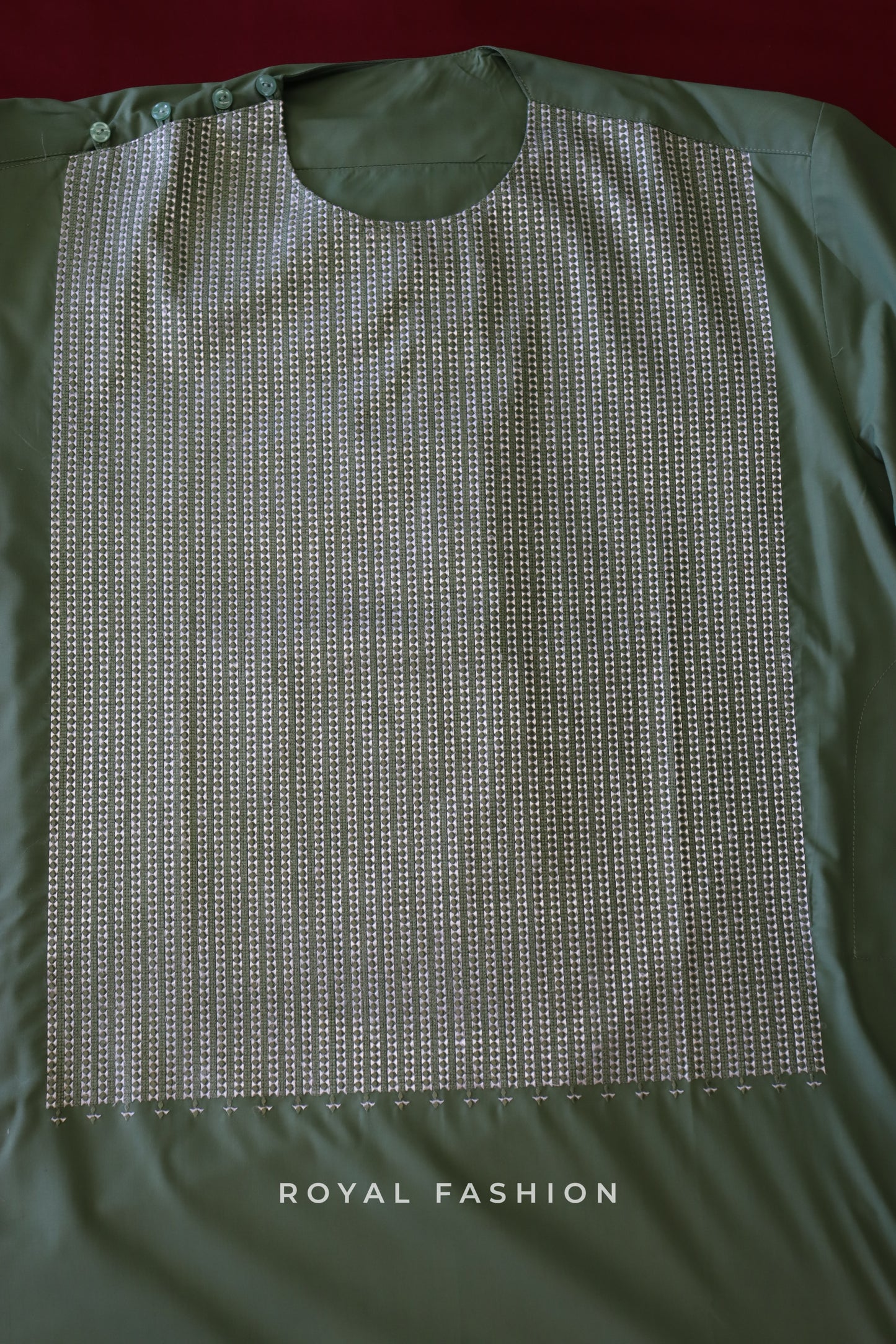 X-Large Afghanistani Gul Duzi Men Perhan Tunban Light Green Color #2088