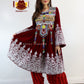 Afghan New Desgin Velvet Gand E Afghani White Gulabaton Afghan Women Dress #2046