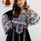 Afghan New Desgin Black Velvet Gand E Afghani White Chirma Afghan Women Dress #2048