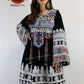 Afghan New Desgin Black Velvet Gand E Afghani White Chirma Afghan Women Dress #2048