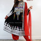 Afghan New Desgin Black Velvet Gand E Afghani White Chirma Afghan Women Dress #2050