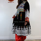 Afghan New Desgin Black Velvet Gand E Afghani White Chirma Afghan Women Dress #2050