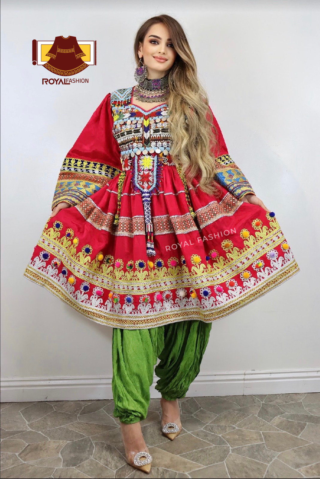 Embroidered Dark Pink Cotton Afghani Dress, Handwash, Western Wear at Rs  4499 in New Delhi