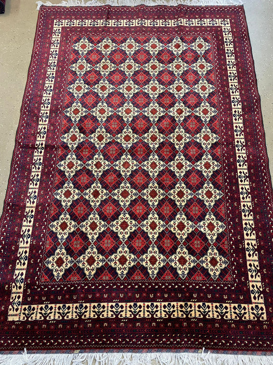 Afghan Yousify 6.5ftx10ft Handmade Rug From Mazar I Sharif Natural Handmade Rug Pure Wool