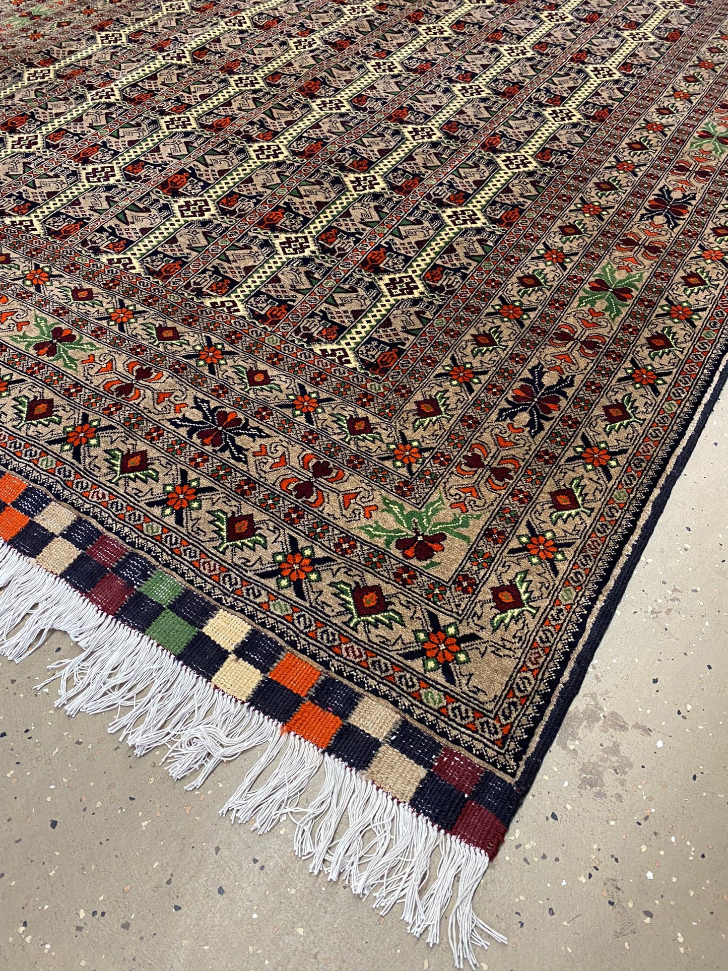 Afghan Ala Bakhmal 6.5ftx10ft Handmade Rug From Mazar I Sharif Natural Handmade Rug Pure Biljik Wool