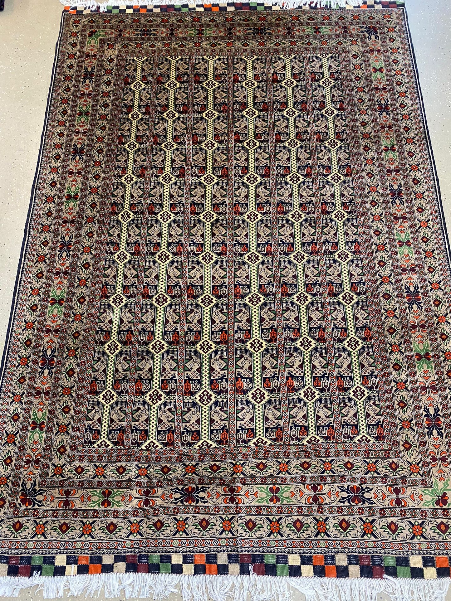 Afghan Ala Bakhmal 6.5ftx10ft Handmade Rug From Mazar I Sharif Natural Handmade Rug Pure Biljik Wool