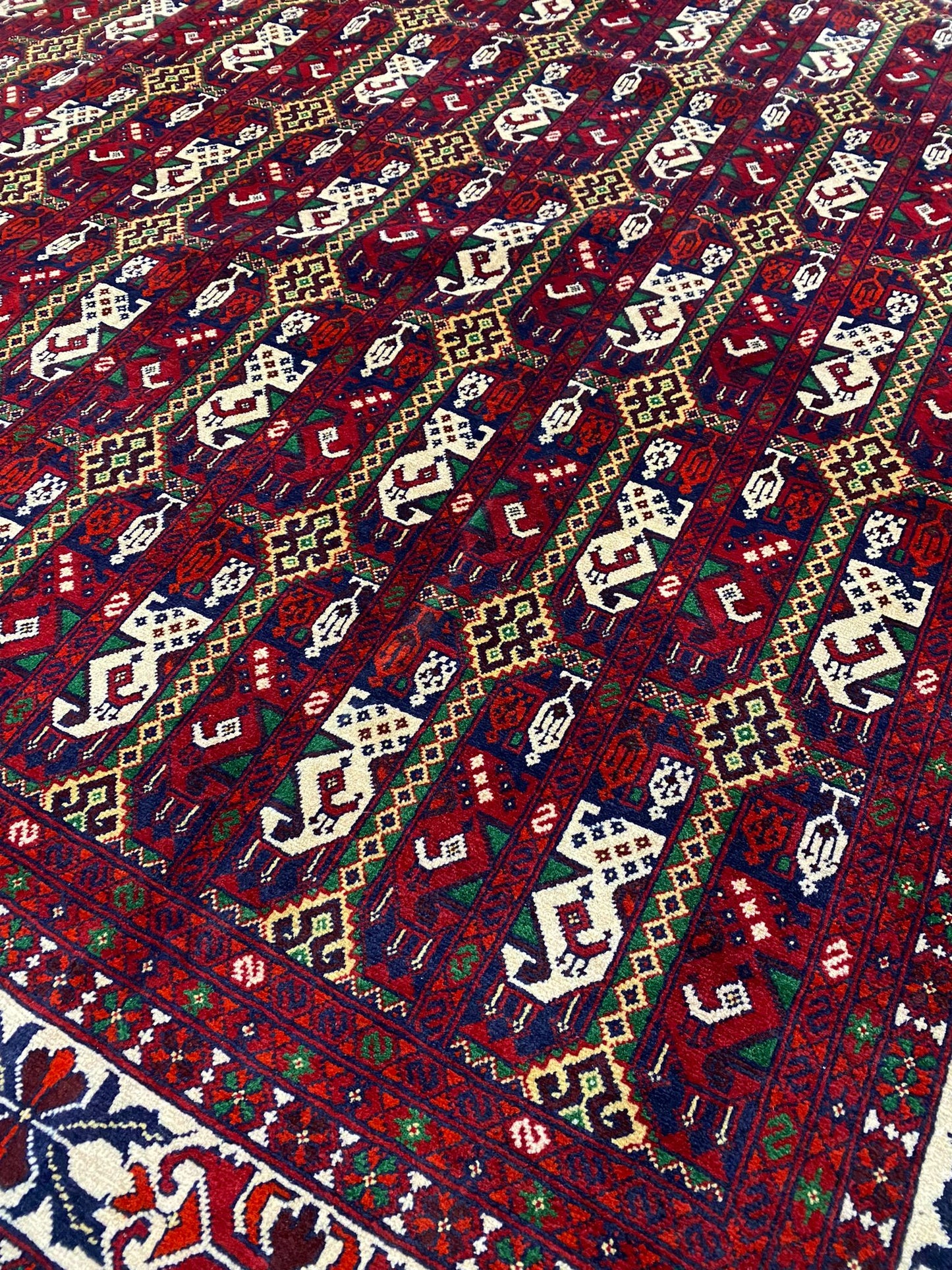 Afghan Ala Bakhmal 6.5ftx10ft Handmade Rug From Mazar I Sharif Natural Handmade Rug Pure Biljik Wool