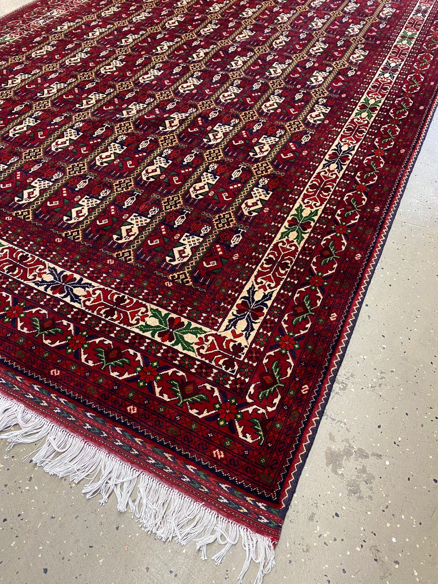 Afghan Ala Bakhmal 6.5ftx10ft Handmade Rug From Mazar I Sharif Natural Handmade Rug Pure Biljik Wool