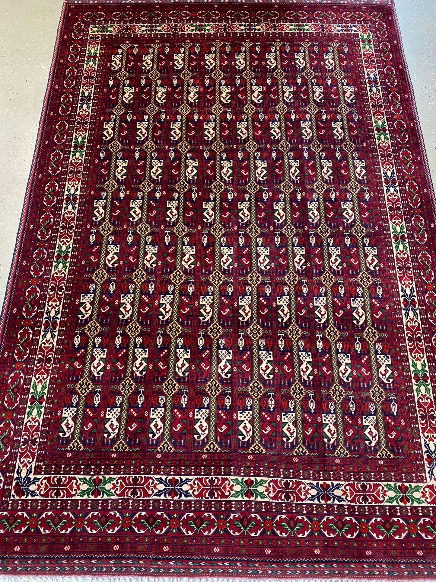 Afghan Ala Bakhmal 6.5ftx10ft Handmade Rug From Mazar I Sharif Natural Handmade Rug Pure Biljik Wool