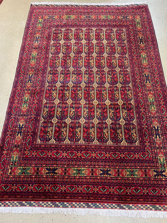 Afghan Ala Bakhmal 6.5ftx10ft Handmade Rug From Mazar I Sharif Natural Handmade Rug Pure Biljik Wool
