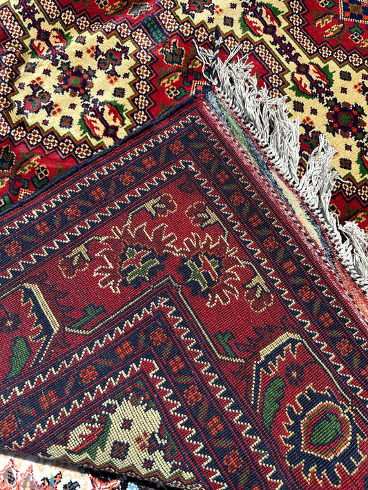6.5ft x 10ft Handmade Rug, Large Afghan Rug, Yousufi Rug, Turkmen Rug, Bukhara Rug, Living Room Rug, Area Rug, Oriental Rug, Tribal Rug
