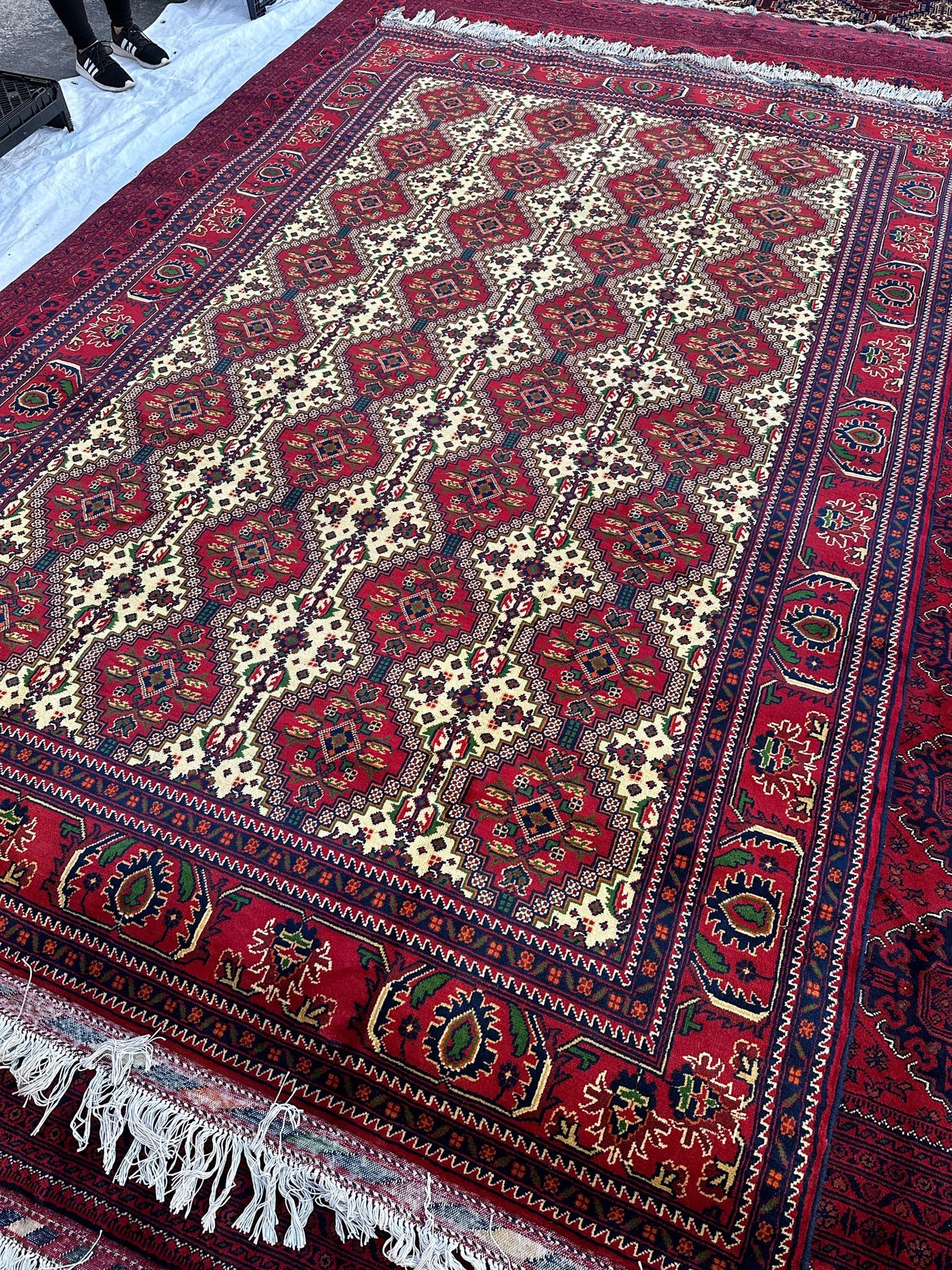 Handmade 6.5ftx10ft Afghani Red Rug