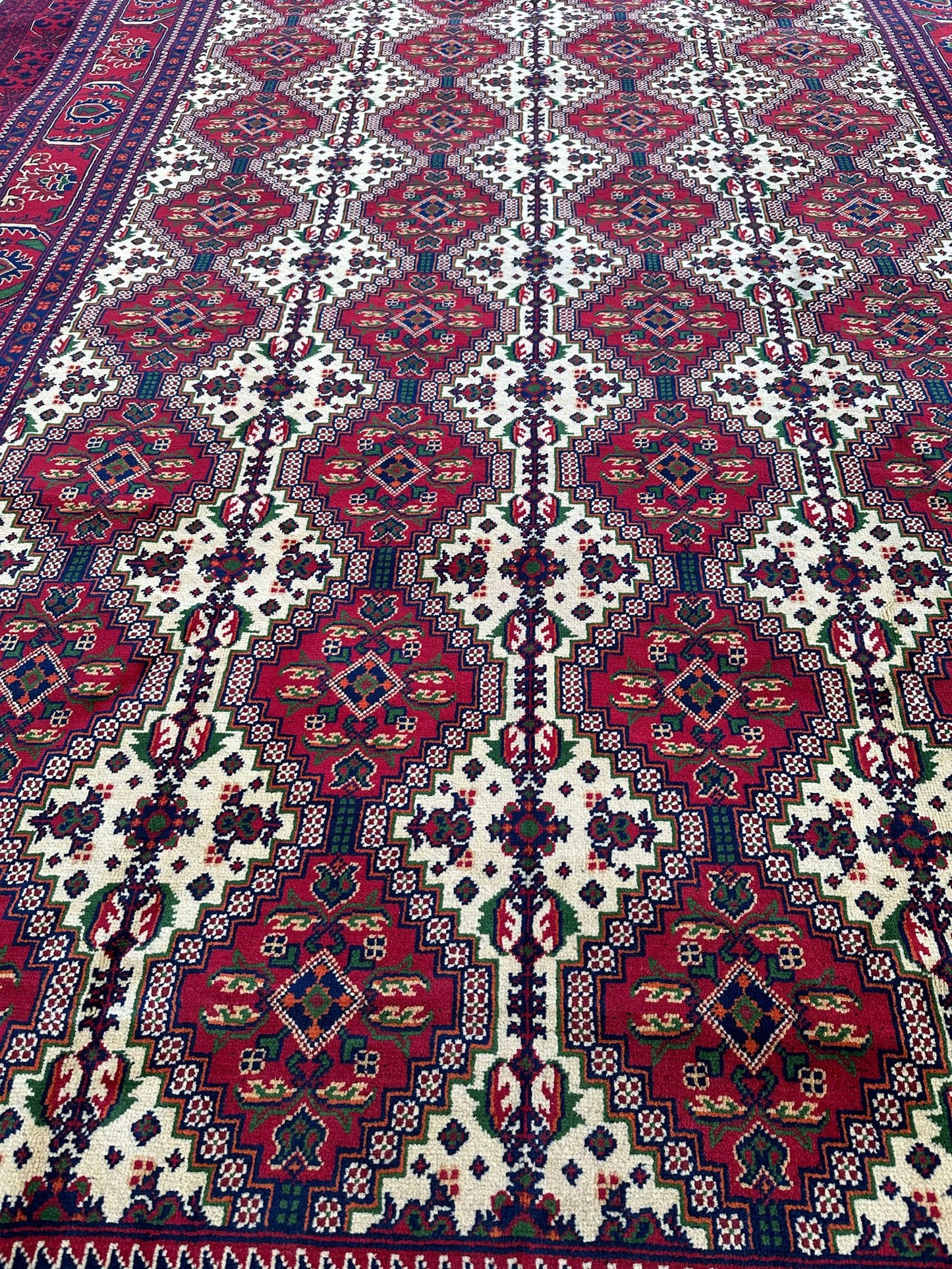 Handmade 6.5ftx10ft Afghani Red Rug