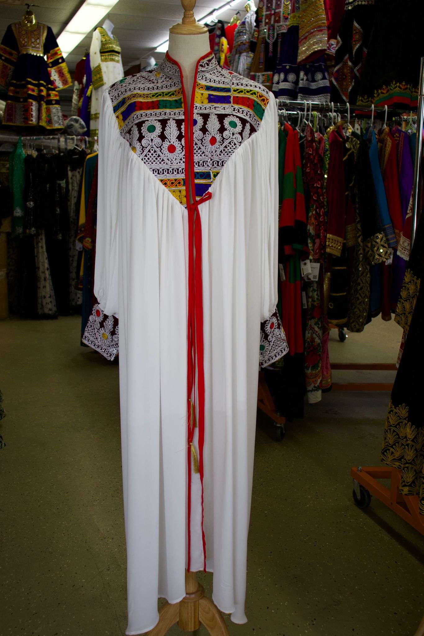 Afghan New Design White Women Chapan With Handmade Chirma #2060