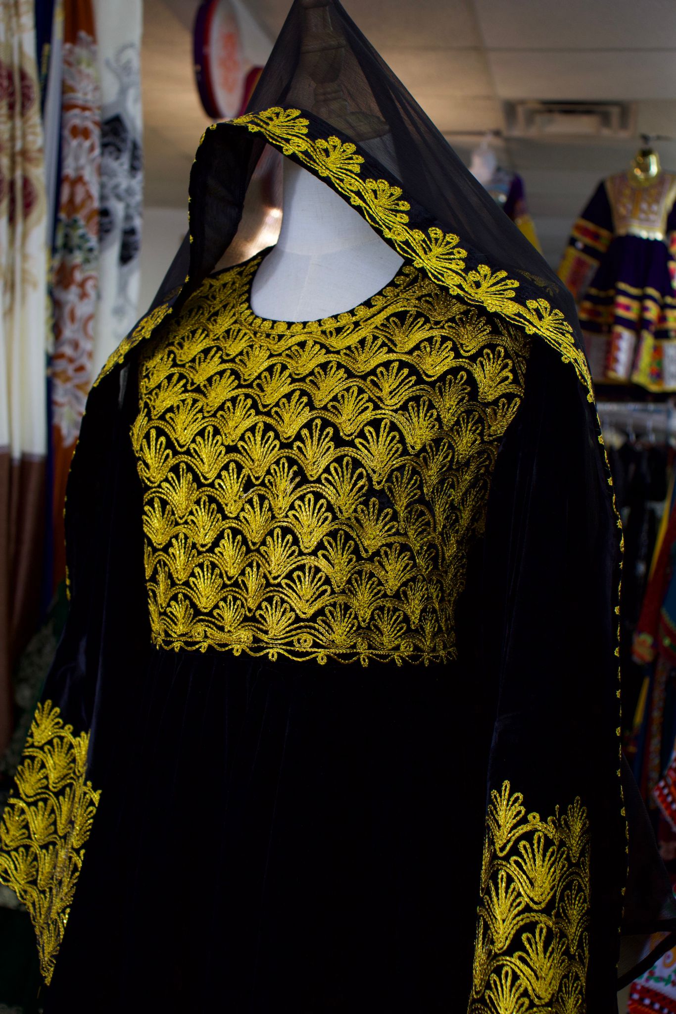 New Design Gand E Afghani With Yellow Machine made Chirma Afghan Women Dress #2059