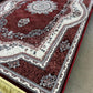 Red Color Persian Design Isfahan Carpet With Big Flower #3025