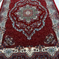 RED Persian Design Isfahan Carpet With Big Flower #3027