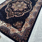 Navy Persian Design Isfahan Carpet With Big Flower #3028