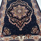 Navy Persian Design Isfahan Carpet With Big Flower #3028