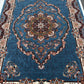 BLUE Persian Design Isfahan Carpet With Big Flower #3029