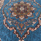 BLUE Persian Design Isfahan Carpet With Big Flower #3029