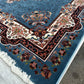 BLUE Persian Design Isfahan Carpet With Big Flower #3029