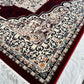 RED Persian Design Isfahan Carpet With Big Flower #3030