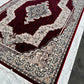 RED Persian Design Isfahan Carpet With Big Flower #3030