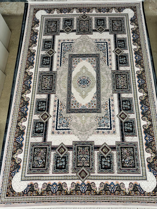 Beige Color Kashan Area Rug 1200 Reeds High Quality Carpet #5511A