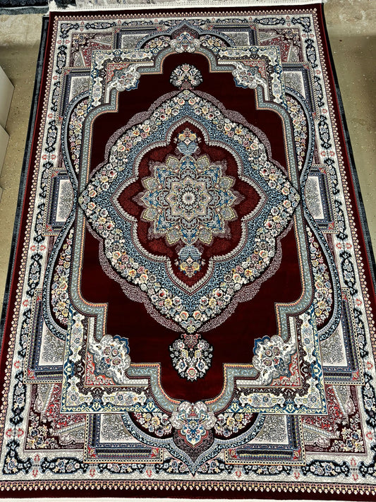 Red Color Kashan Area Rug 1200 Reeds High Quality Carpet #5486A