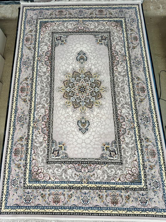 Beige Color Kashan Area Rug 1200 Reeds High Quality Carpet #5520A