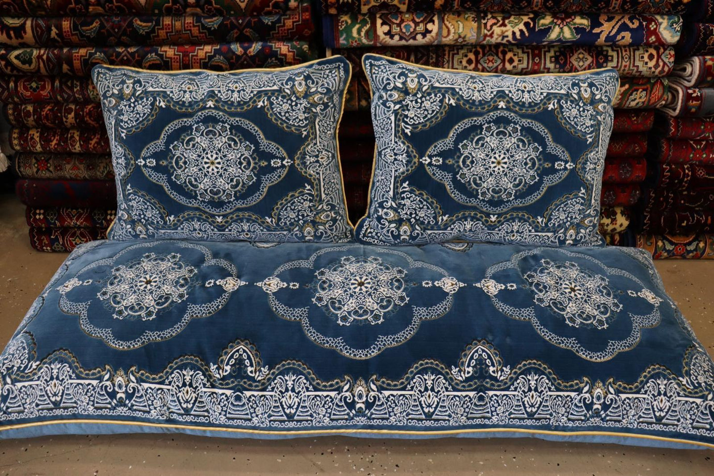 Blue Turkish High Quality Velvet Custom Made Toshak Cover #3052