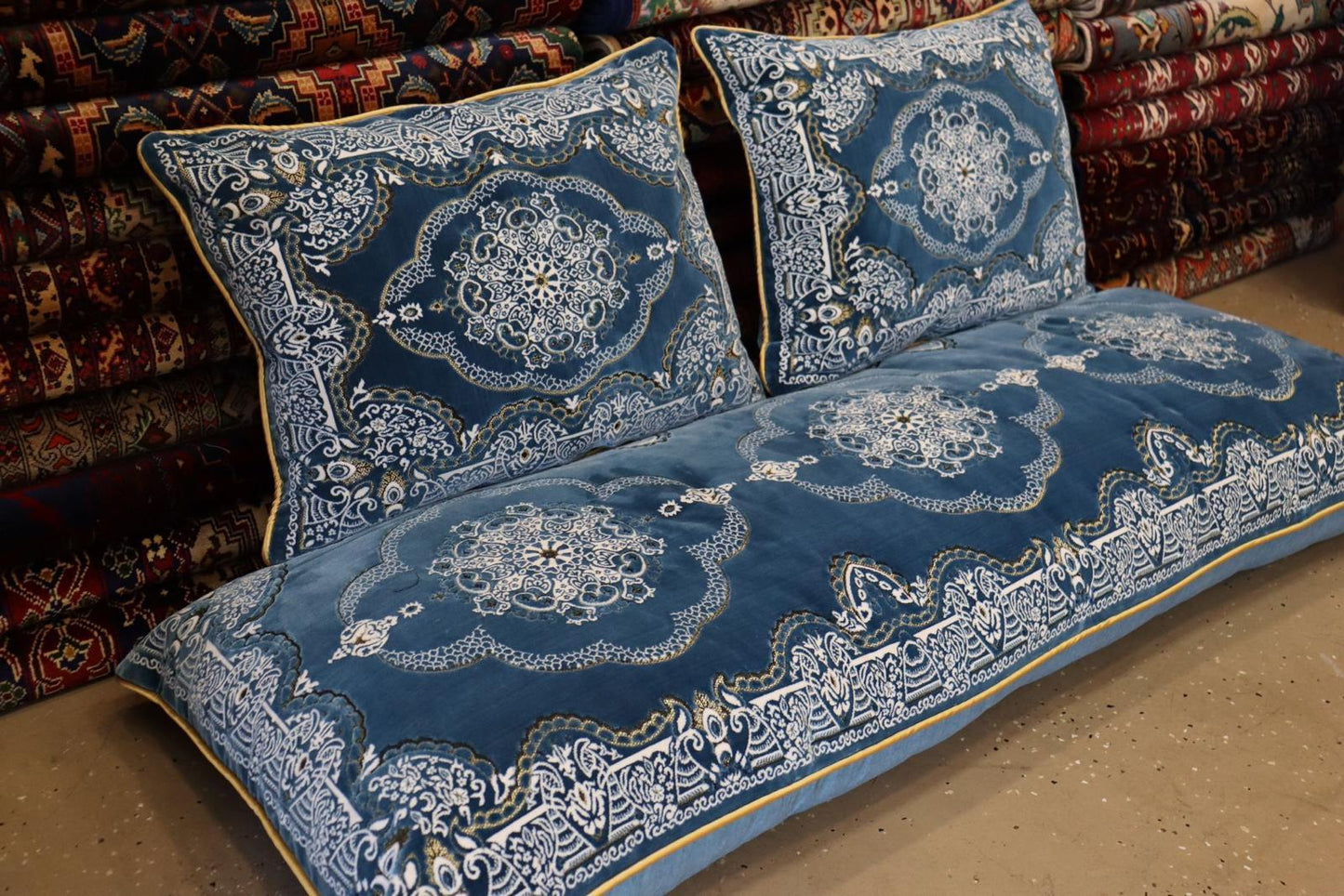 Blue Turkish High Quality Velvet Custom Made Toshak Cover #3052