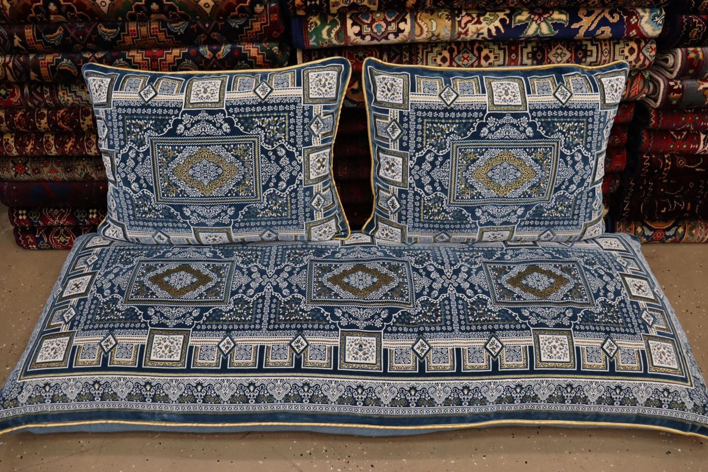 Blue Turkish High Quality Velvet Custom Made Toshak Cover #3046