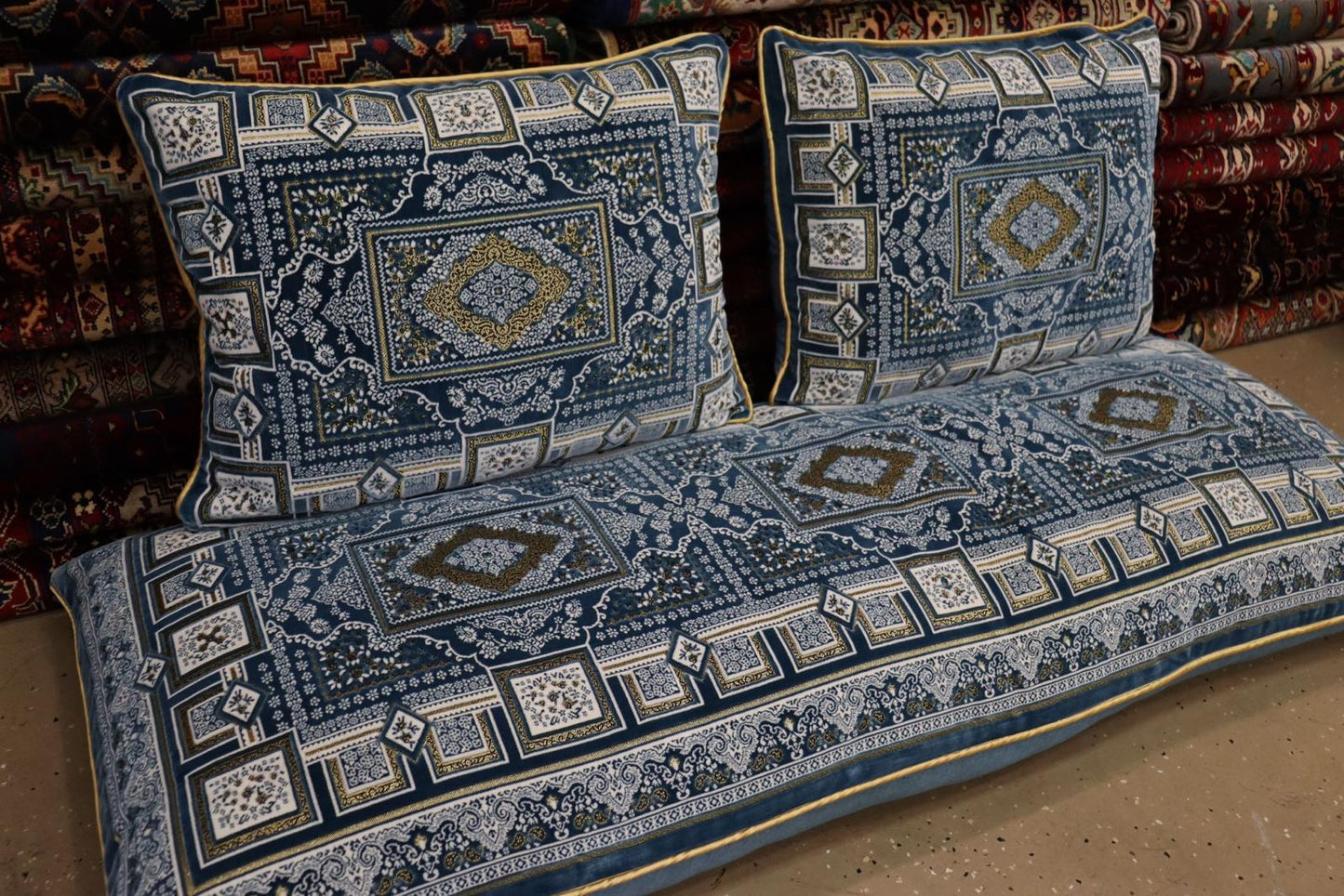 Blue Turkish High Quality Velvet Custom Made Toshak Cover #3046