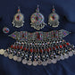 Afghan Handmade Kuchi Design Neckless With Earrings, Head Piece, and Beautiful Ring