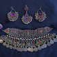 Afghan Handmade Kuchi Design Neckless With Earrings, Head Piece, and Beautiful Ring