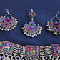 Afghan Handmade Kuchi Design Neckless With Earrings, Head Piece, and Beautiful Ring