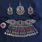 Afghan Handmade Kuchi Design Neckless With Earrings, Head Piece, and Beautiful Ring