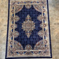 Navy Isfahan Persian Design High Quality Machine Made Carpet #3003